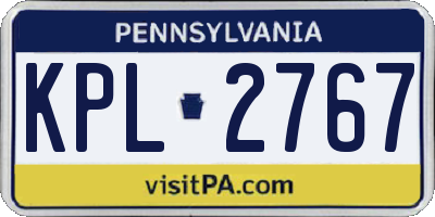 PA license plate KPL2767