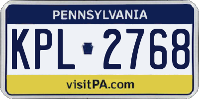 PA license plate KPL2768