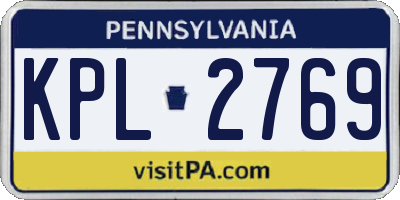 PA license plate KPL2769