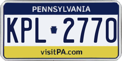PA license plate KPL2770