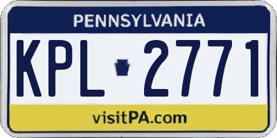 PA license plate KPL2771