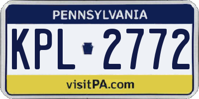 PA license plate KPL2772