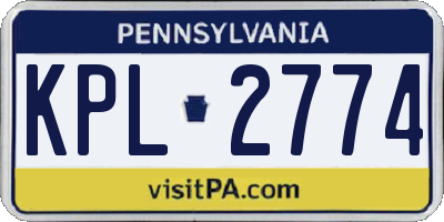 PA license plate KPL2774