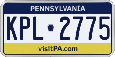PA license plate KPL2775