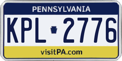 PA license plate KPL2776