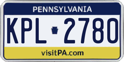 PA license plate KPL2780
