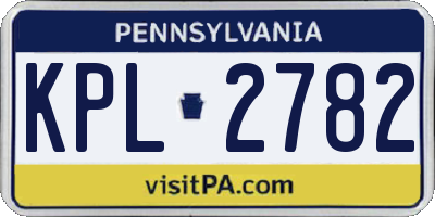 PA license plate KPL2782
