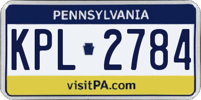 PA license plate KPL2784