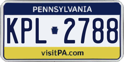 PA license plate KPL2788