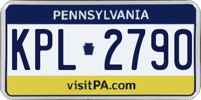 PA license plate KPL2790