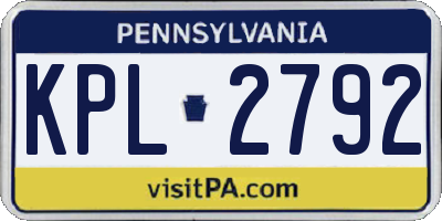 PA license plate KPL2792
