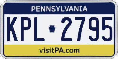 PA license plate KPL2795