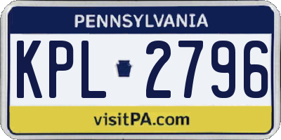 PA license plate KPL2796