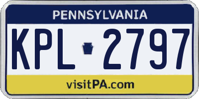 PA license plate KPL2797