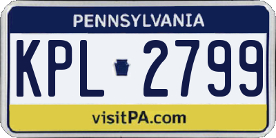 PA license plate KPL2799