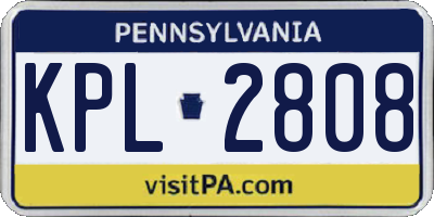 PA license plate KPL2808