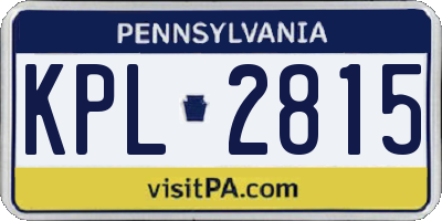 PA license plate KPL2815