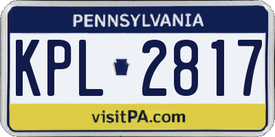 PA license plate KPL2817