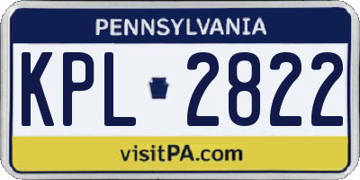 PA license plate KPL2822