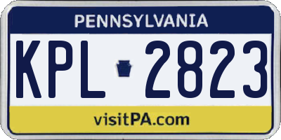 PA license plate KPL2823