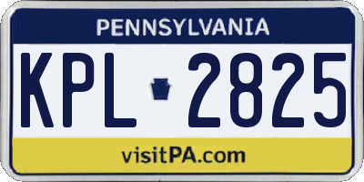 PA license plate KPL2825