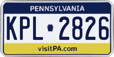 PA license plate KPL2826