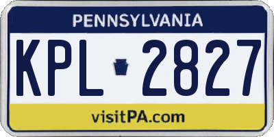 PA license plate KPL2827