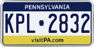 PA license plate KPL2832