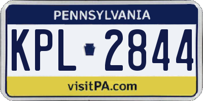 PA license plate KPL2844