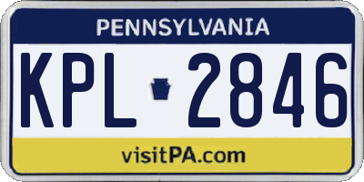PA license plate KPL2846