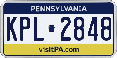 PA license plate KPL2848