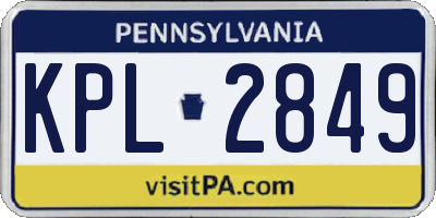 PA license plate KPL2849