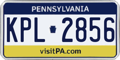 PA license plate KPL2856
