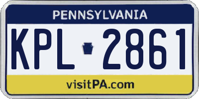 PA license plate KPL2861