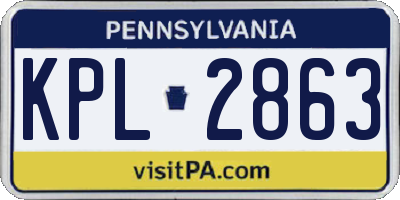 PA license plate KPL2863
