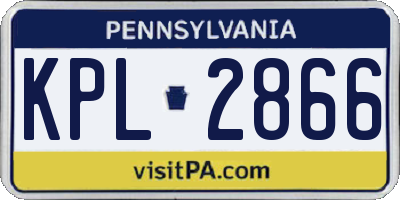 PA license plate KPL2866