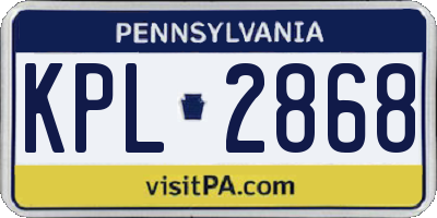 PA license plate KPL2868