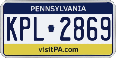 PA license plate KPL2869