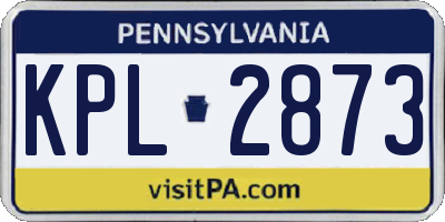 PA license plate KPL2873
