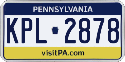 PA license plate KPL2878