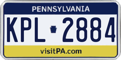 PA license plate KPL2884