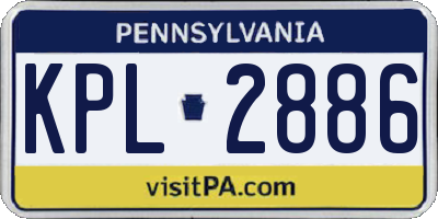 PA license plate KPL2886