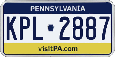 PA license plate KPL2887