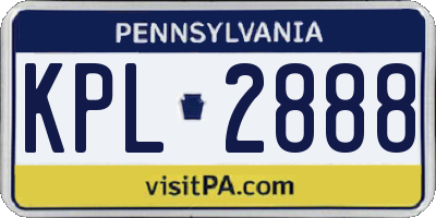PA license plate KPL2888
