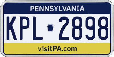 PA license plate KPL2898