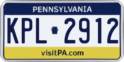 PA license plate KPL2912