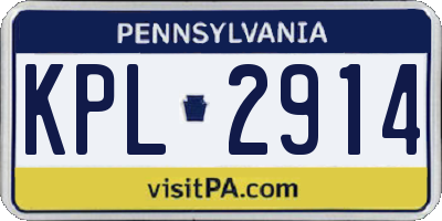 PA license plate KPL2914