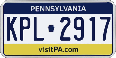 PA license plate KPL2917