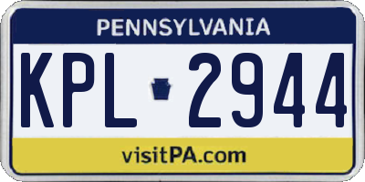 PA license plate KPL2944