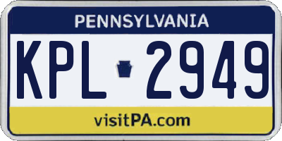 PA license plate KPL2949